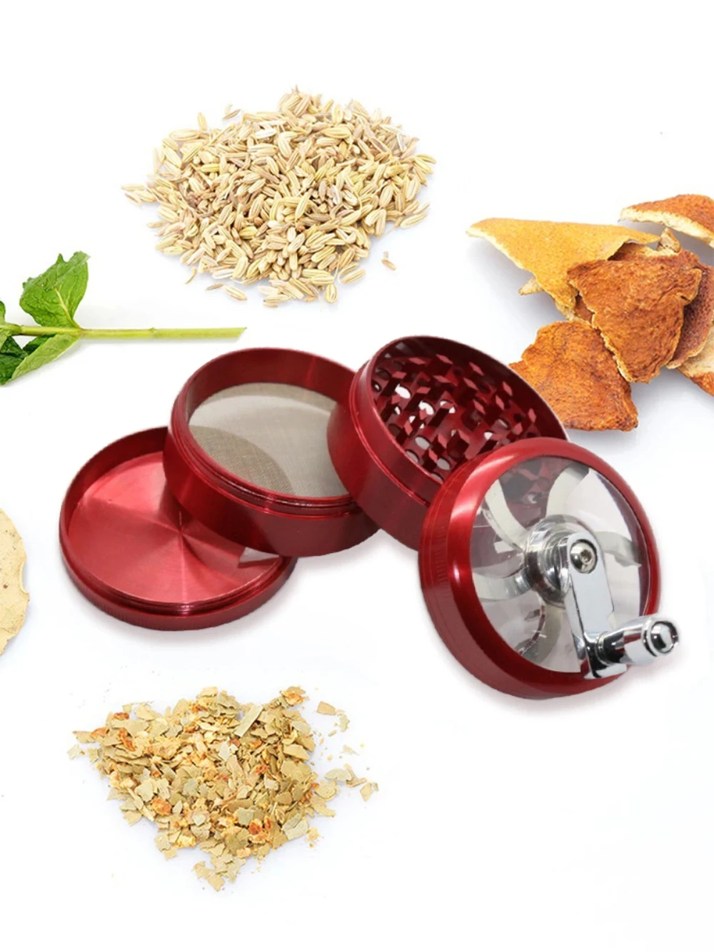 40MM Tobacco Grinder 4-layer Manual Metal Zinc Alloy Herb Mill Spice Crusher Smoke Grinder Crusher Muller Accessories Nut Spice Grinder Herb Grinder Herb Spice Grinder
