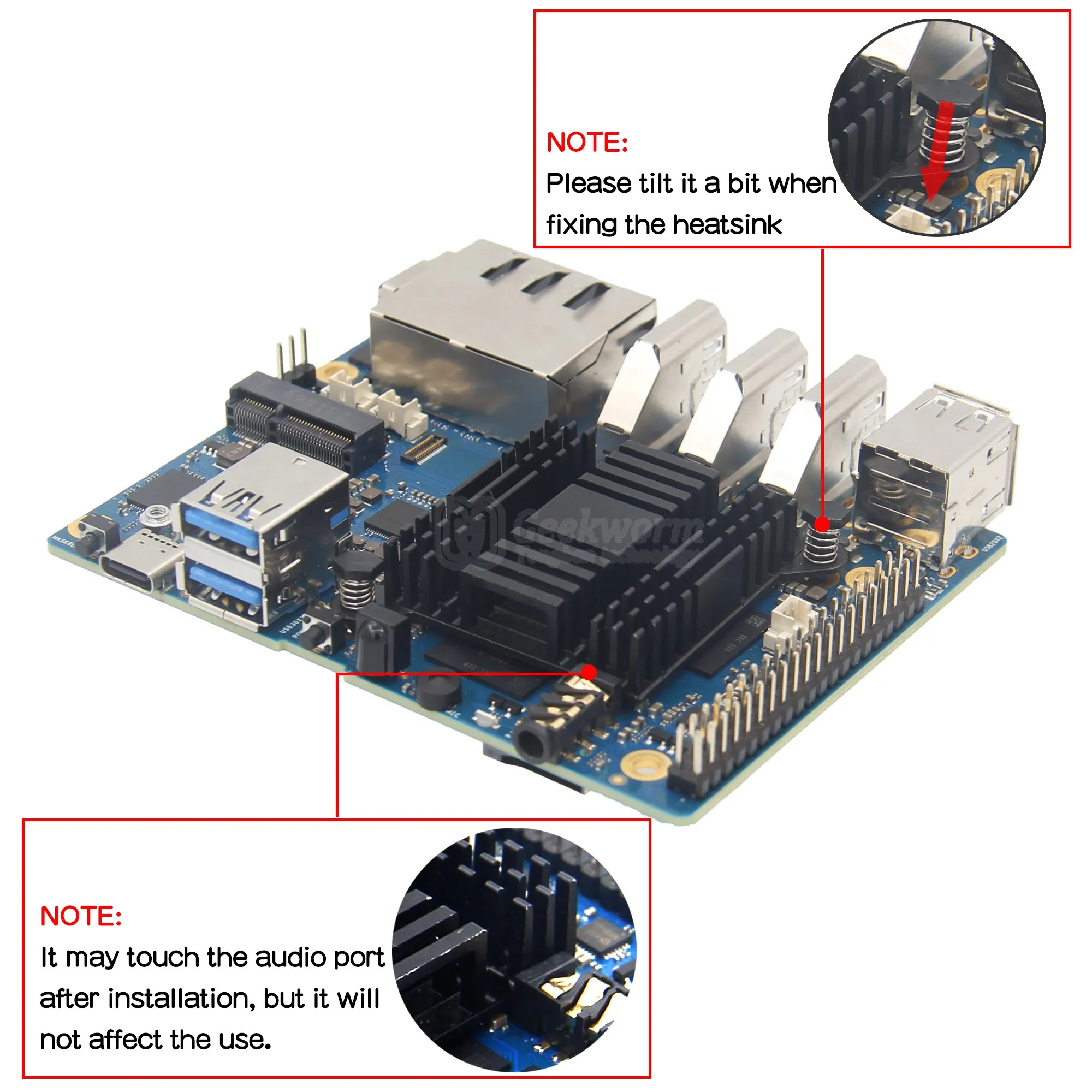 Geekworm ������ ���� 5 �÷��� ���̽�, 4010 �ð� ��, 10mm �˷�̴� �濭��, ���� ����� ����, N508, 5V 4A 20W
