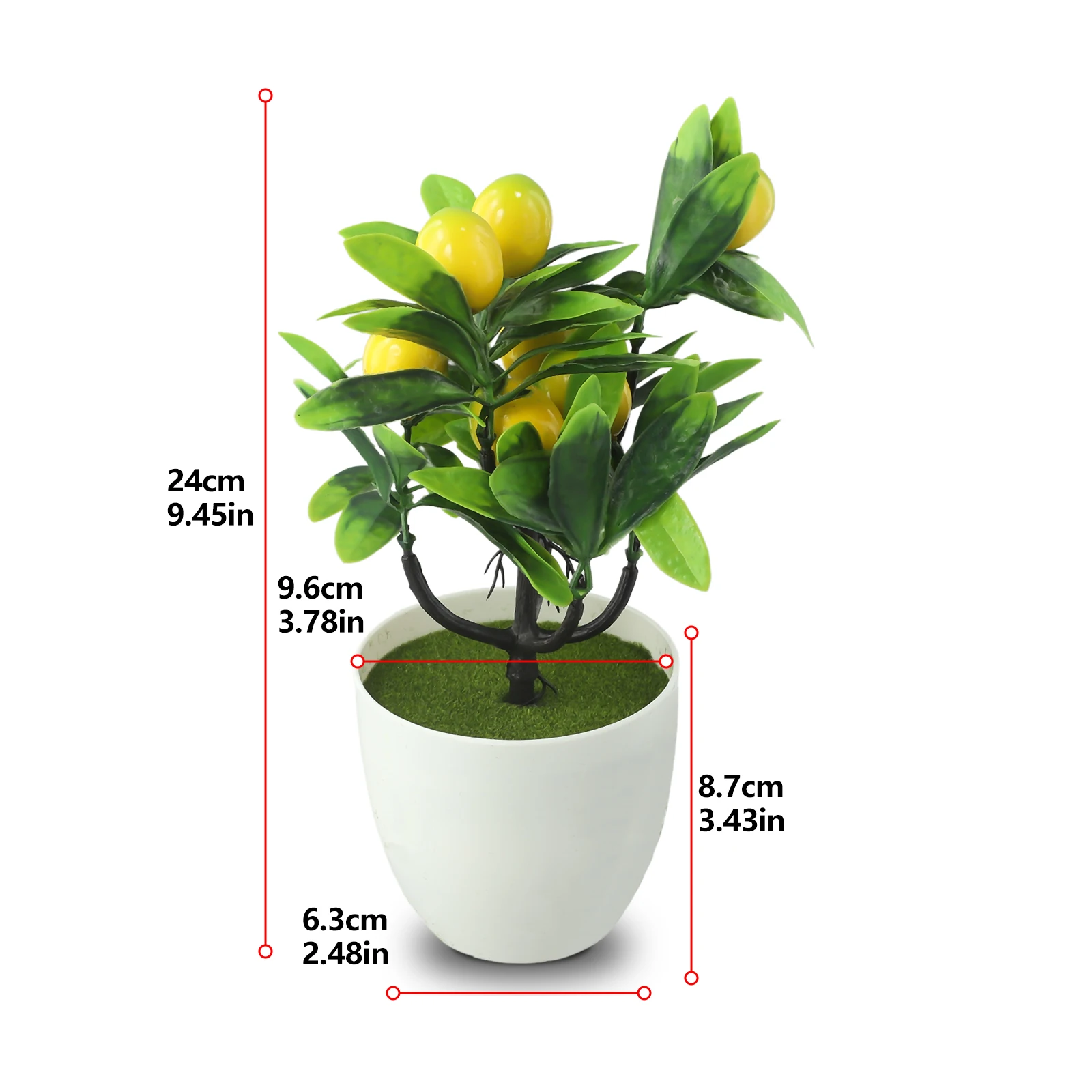 Description Picture 5 of item1pc Plastic Artificial Lemon Tree Simulated Bonsai Potted Plants Fake Plants Home Decor Garden Decor Outdoor Yard Decor