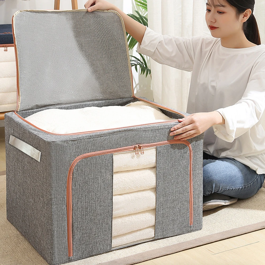 Large Quilt Storage Bag Foldable Storage Organizers Clothes Blanket Organizer Box Dust-proof Wardrobe Clothes Cabinet Organizer 3