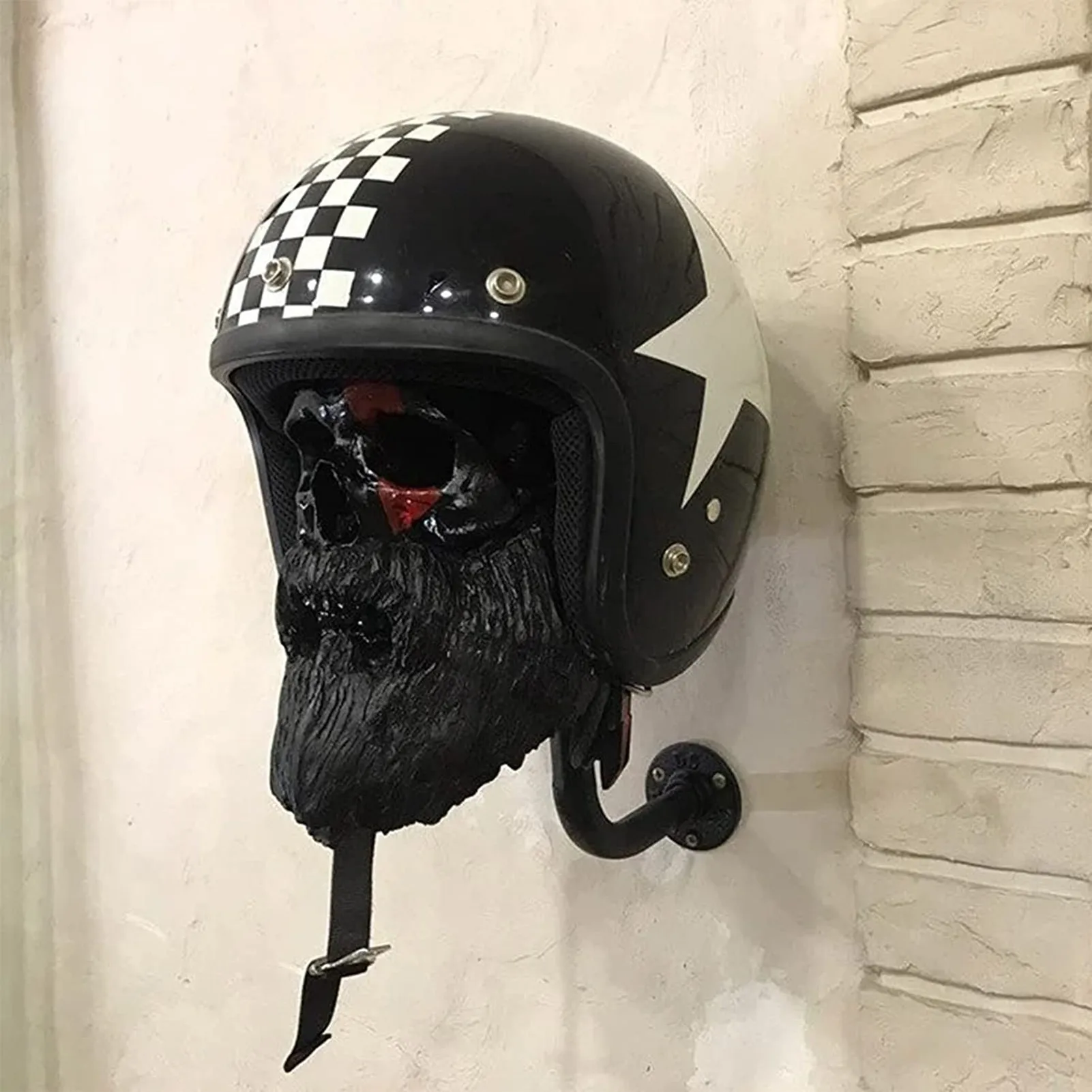 Helmet Stand Motorcycle Skull Helmet Holder Wall Mounted Motorcycle
