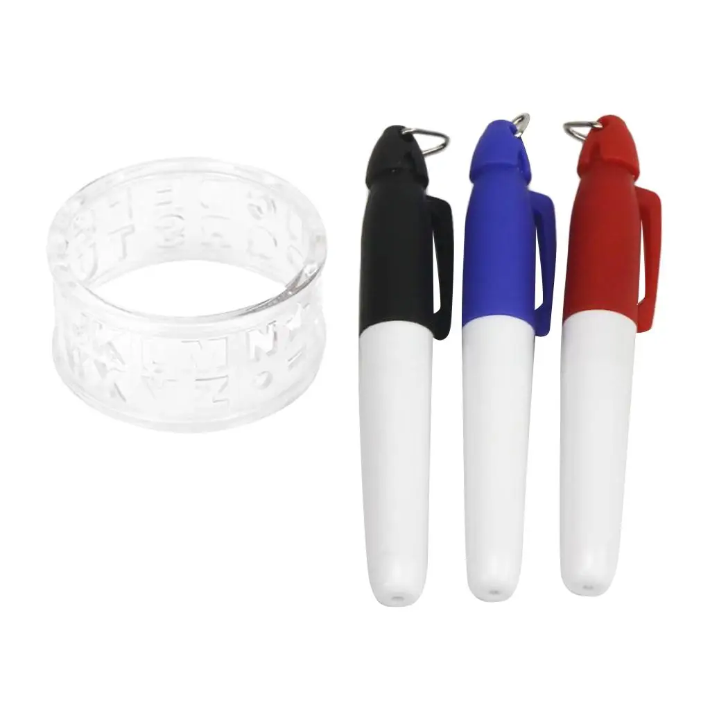 Ball Alignment Line Liner Drawer Marker Lines Draw Template with 3 Color Pens