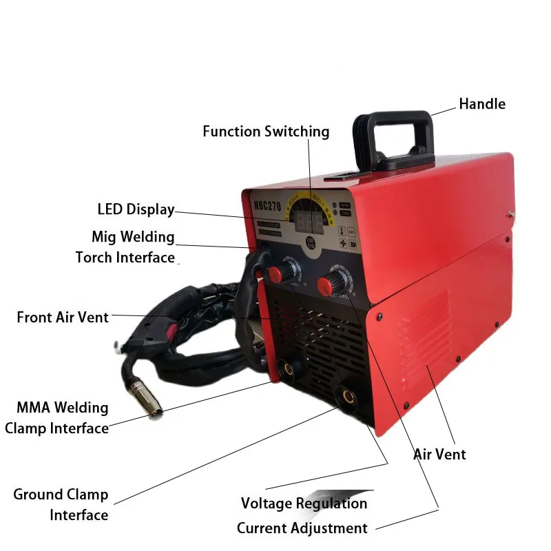 3 in 1 Mig Tig Arc Welder Airless Two-protection Welding Machine Household Mini Non-gas Portable Shielded Welding Accessories
