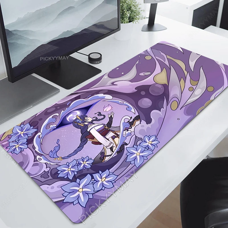 Genshin Impacto Mouse Pad Yae Mikogamer Mousepads Gaming Mousepad Teclado Mat Grande Mouse Pads Grande Computer Desk Mats Anime - Imagem 2