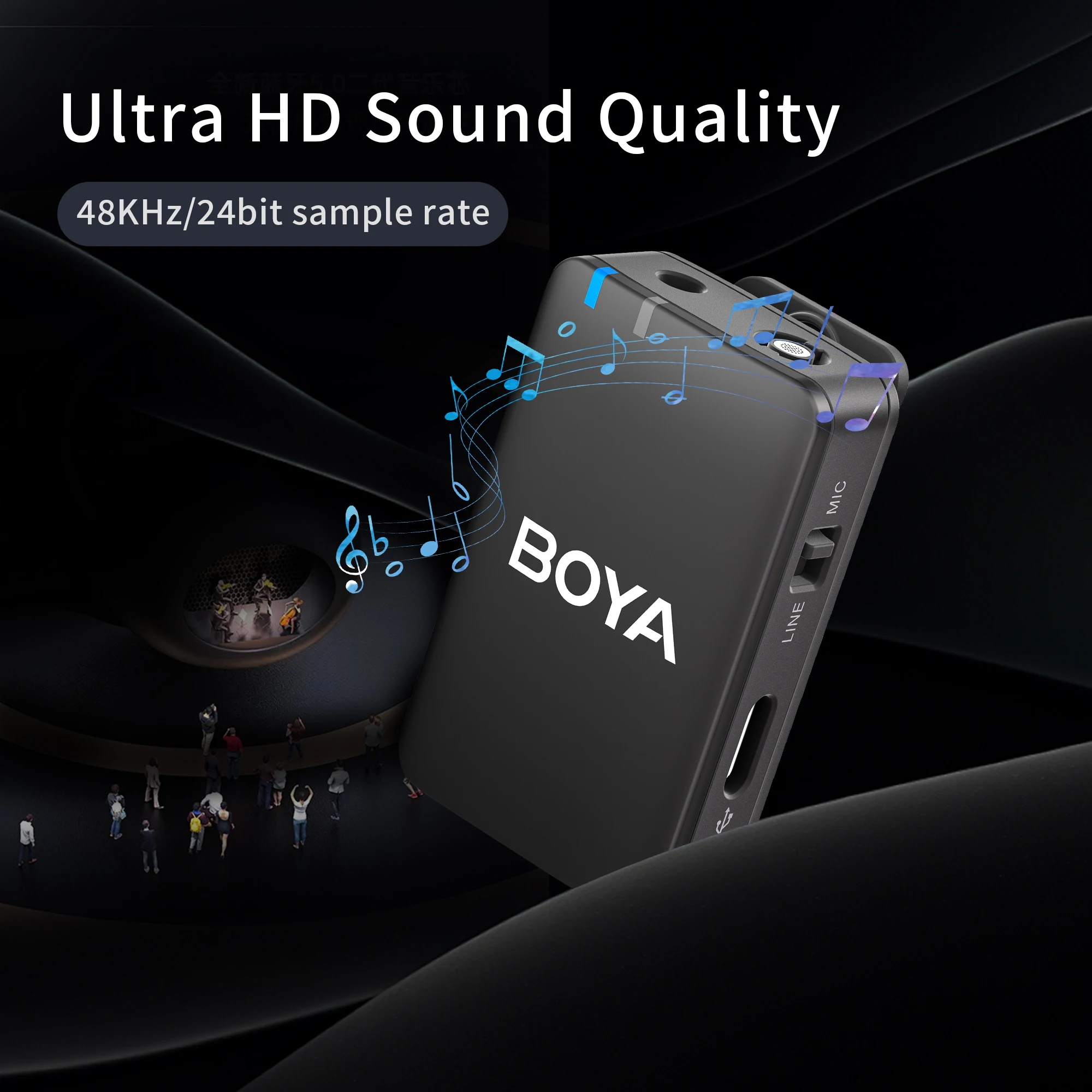 BOYA BOYAMIC Professional Wireless Lavalier Lapel Microphone for iPhone Android Camera Youtube Streaming Record Interview Vlogs