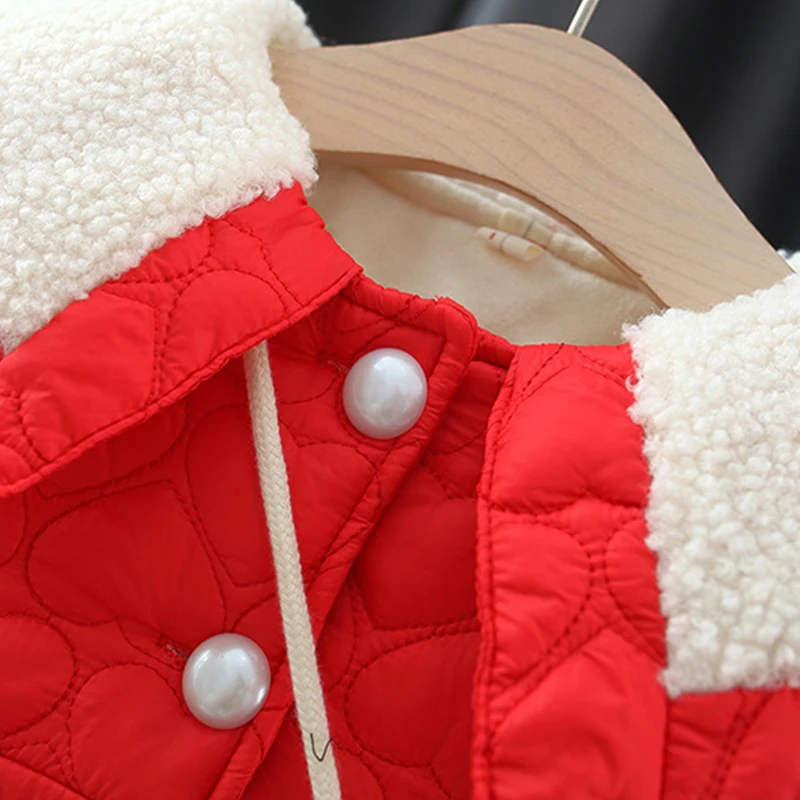 2pcs Baby Winter Clothes Set Fashion Overalls For Children Windproof Warm Girl Jacket Lapel Toddler Cotton Coat Kids Costume