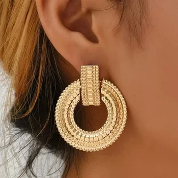 Smooth Exquisite Big Circle Hoop Earrings for Women Korean Jewelry Fashion Wedding Party Earrings Jewelry Gift