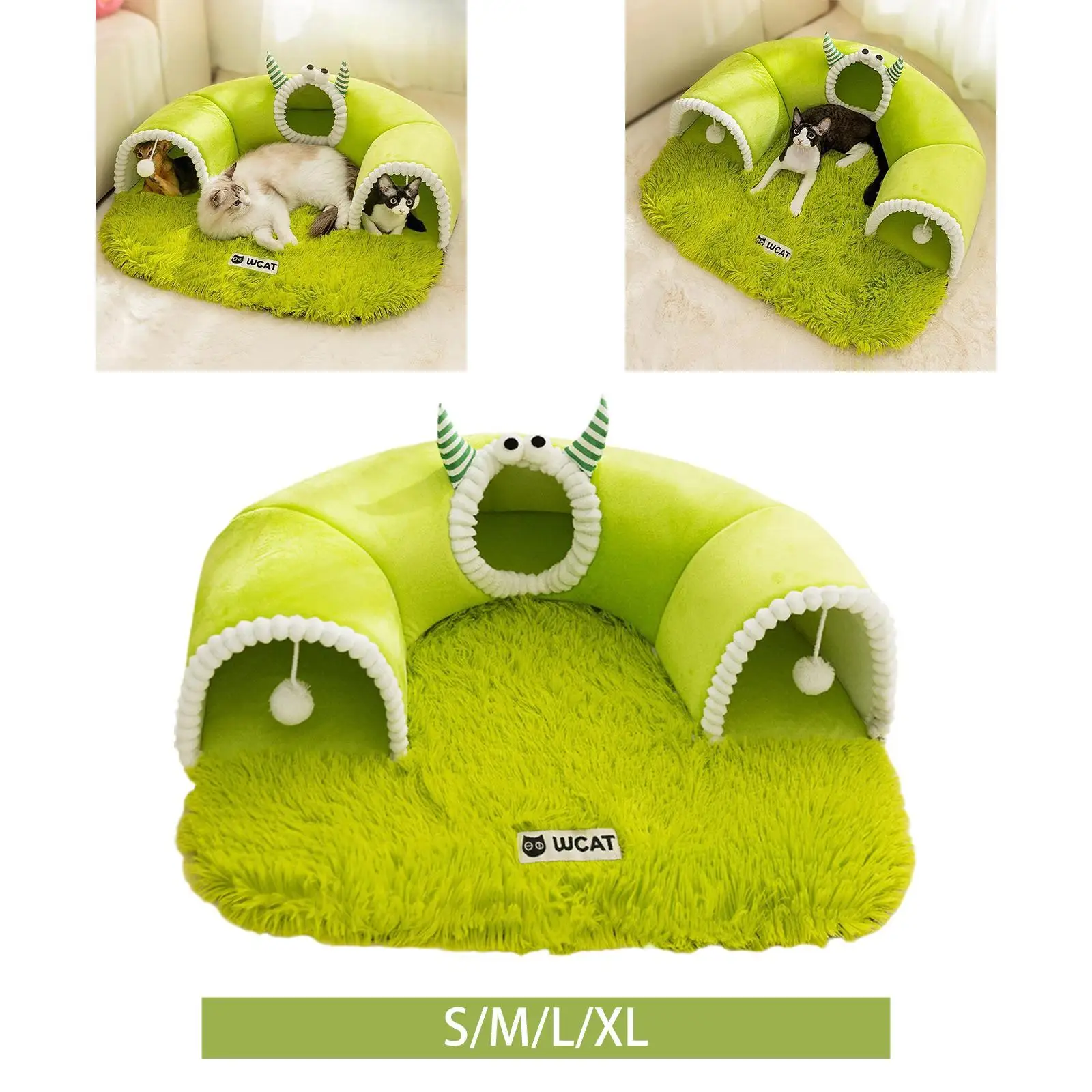 Pet Bed Equipment Versatile,Supplies Play with Ball Portable Gifts Rest,Zipper Closure Versatile Ornament Kennel Green