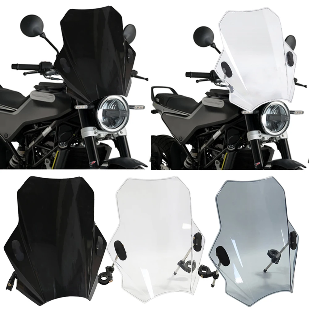 Motorcycle Windshield Glass Cover Screen Deflector For HUSQVARNA SVARTPILEN 401 2017 - 2022