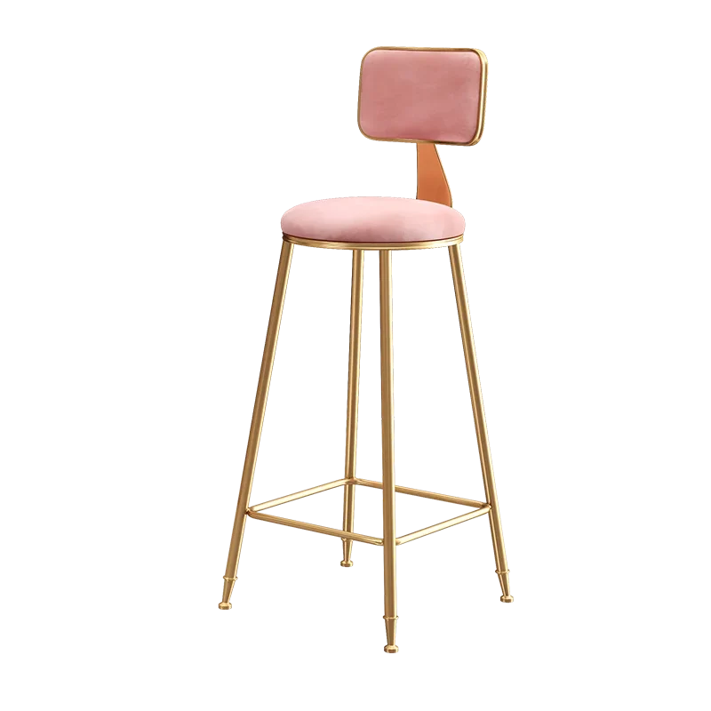 

Nordic Bar Stools Wrought Iron Ins Creative Golden High Feet Barstools Bar Chair Front Desk Lounge Backrest Living Room Stool