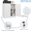 Metal Garage Storage Cabinet with 2 Doors and 2 Adjustable Shelves - 35.5" Steel Lockable File Cabinet,Locking Counter Cabinet 4