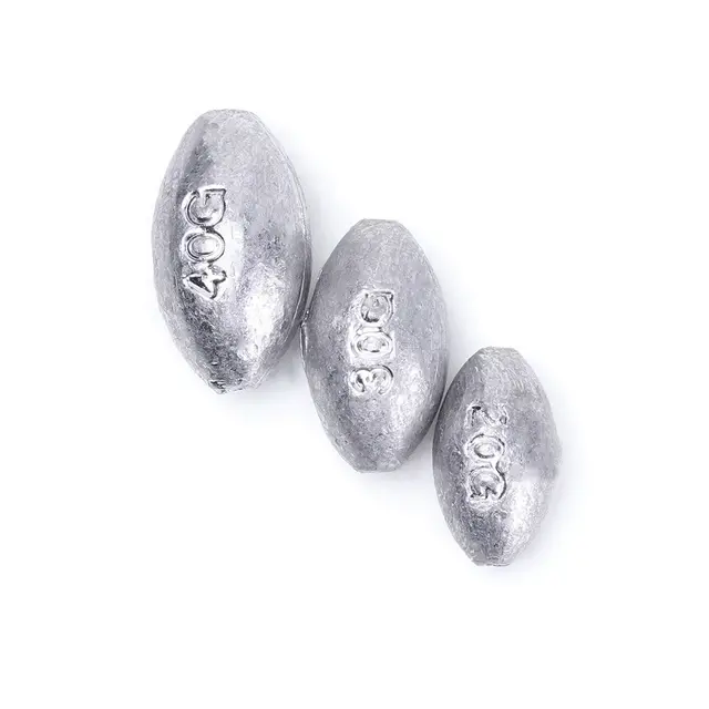 5/10Pcs High Quality Line Sinkers Weights Olive Shaped Sinker Fishing Lead Fall Hook Connector 6