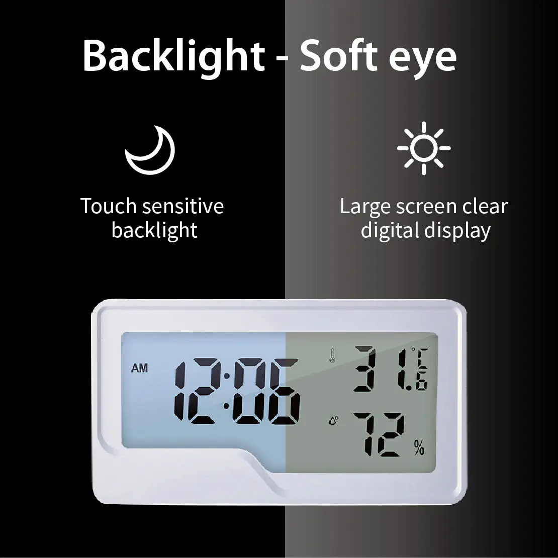 Advanced Digital Indoor Thermometer & Hygrometer with Backlit LCD Display and Alarm Clock