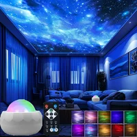 LED Aurora Projector LED Galaxy Night Light USB RGB 7 Modes 360° Rotating Night Sky Light with Remote for Home Theater Room Deco