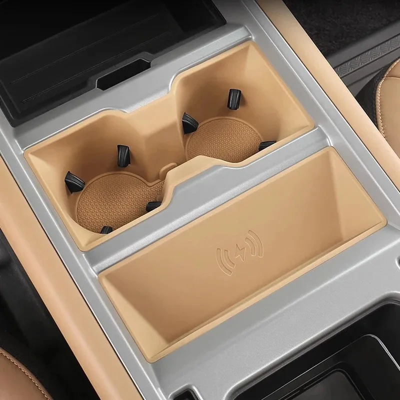 랜드로버 디펜더 110/90 개조 중앙 제어 무선 물컵 홀더 실리콘 미끄럼 방지 2025 수납 패드