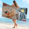Japanese Anime P--pokemon-s Microfiber Blanket Quick Drying Beach Towels Oversized Printing Super Absorbent Pool Towel Blanket 5