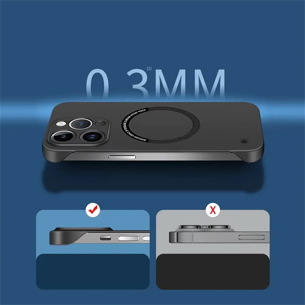 Ultra Thin Magnetic Hard PC Phone Case with Wireless Charging Compatibility