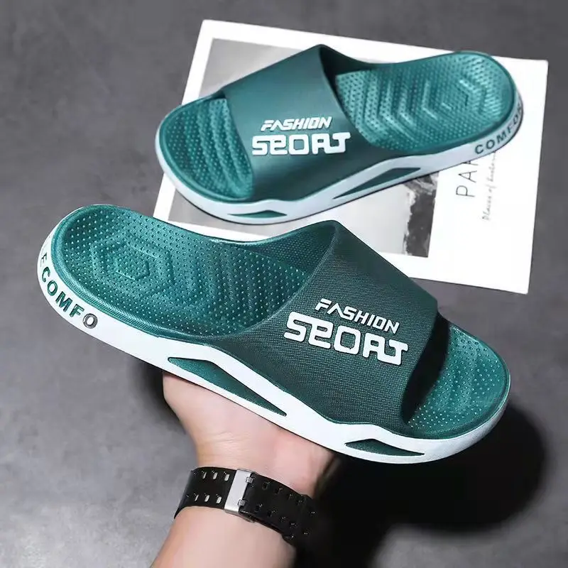 New Summer Soft Sole Slippers Fashion Personality Home Bathe Sandals Anti Slip Durable Men's Beach Outdoor Plus Size Flip Flops