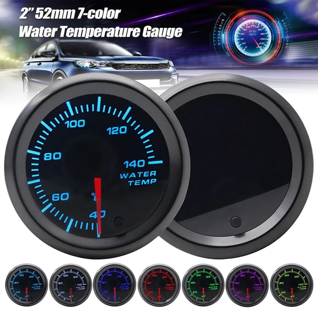 Jauge de température d'eau de voiture universelle, jauge de température d' eau Turbo Boost, affichage numérique LED LCD, 7 documents, 2 pouces, 52mm -  AliExpress