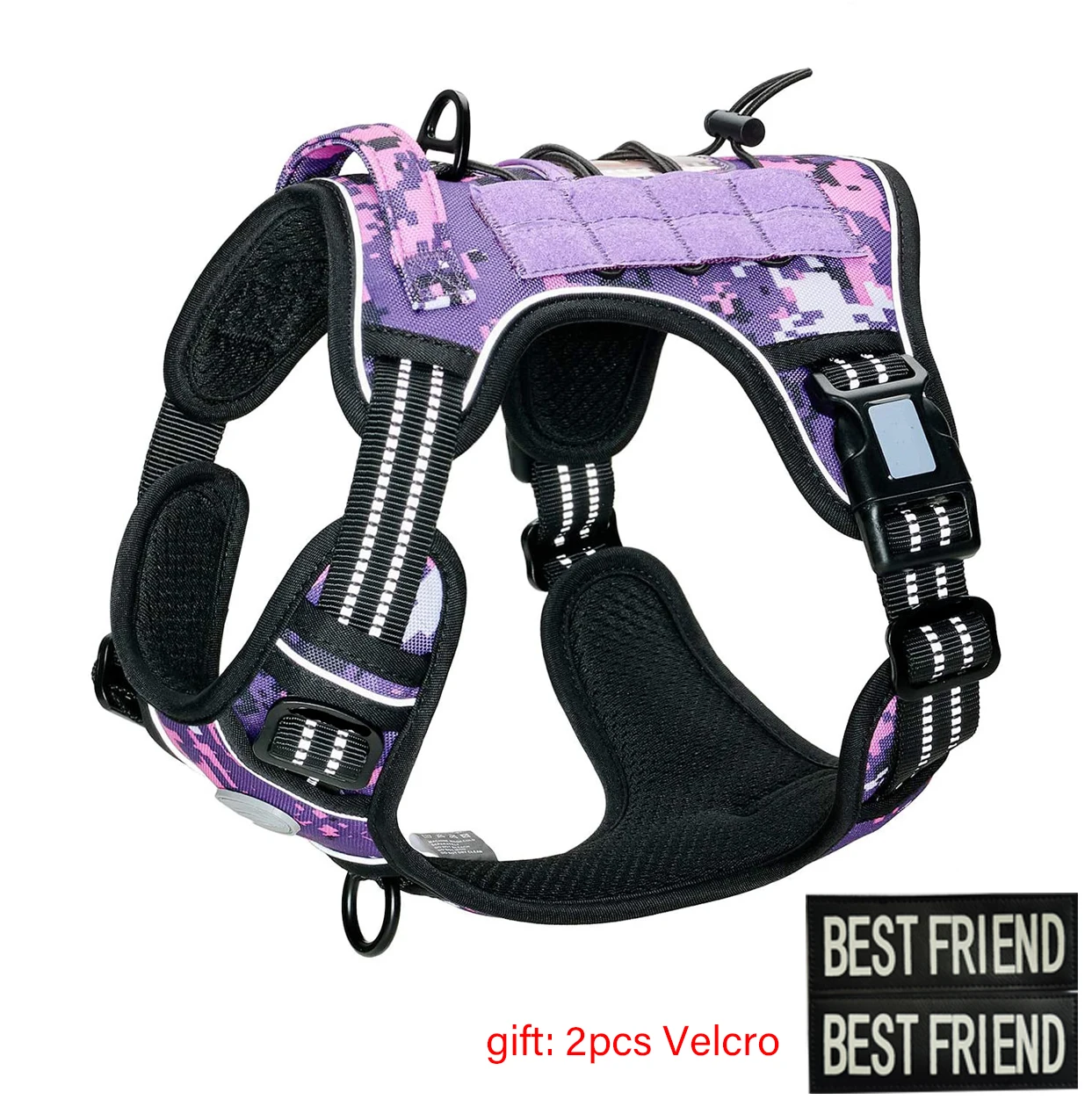 Tactical Dog Harness Adjustable Pet Working Training Military Service Vest Reflective Dog Harness For Small Medium Big Dogs dog collars golden retriever	 Dog Collars