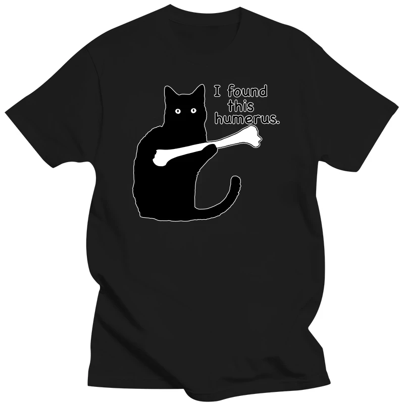 

Unisex I Found This Humerus Humorous Black Cat Christmas Men's Funny 100% Cotton Short Sleeve T-Shirt Women Top Tee Gifts