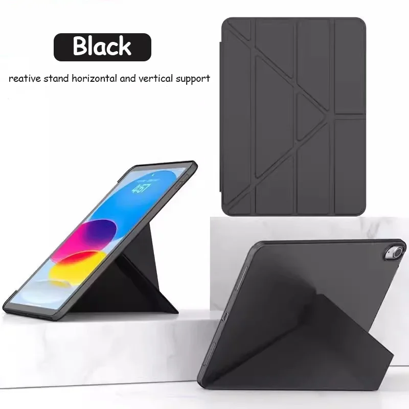 Y-Fold Leather Stand Tablet Case with Enhanced Features