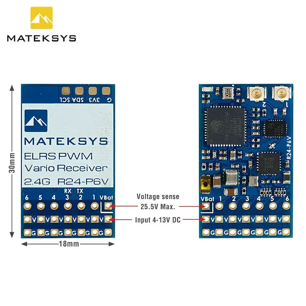 Récepteur ExpressLRS 2.4GHz ESP32 SX1281 avec PA/LNA 180mW, boîtier ouvert révélant l'ESP32 et le SX1281