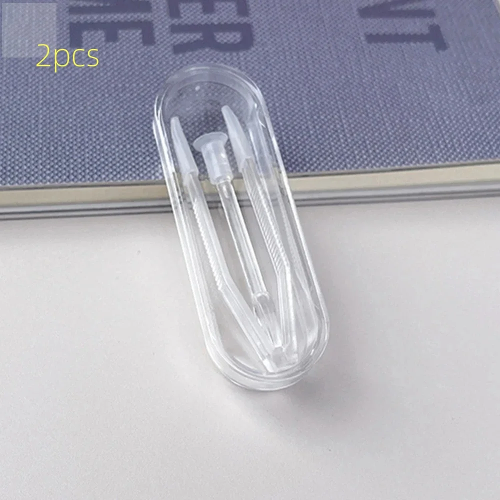 Contact Lens Handling Tweezers Set - Transparent Large & Small Clamp Rods