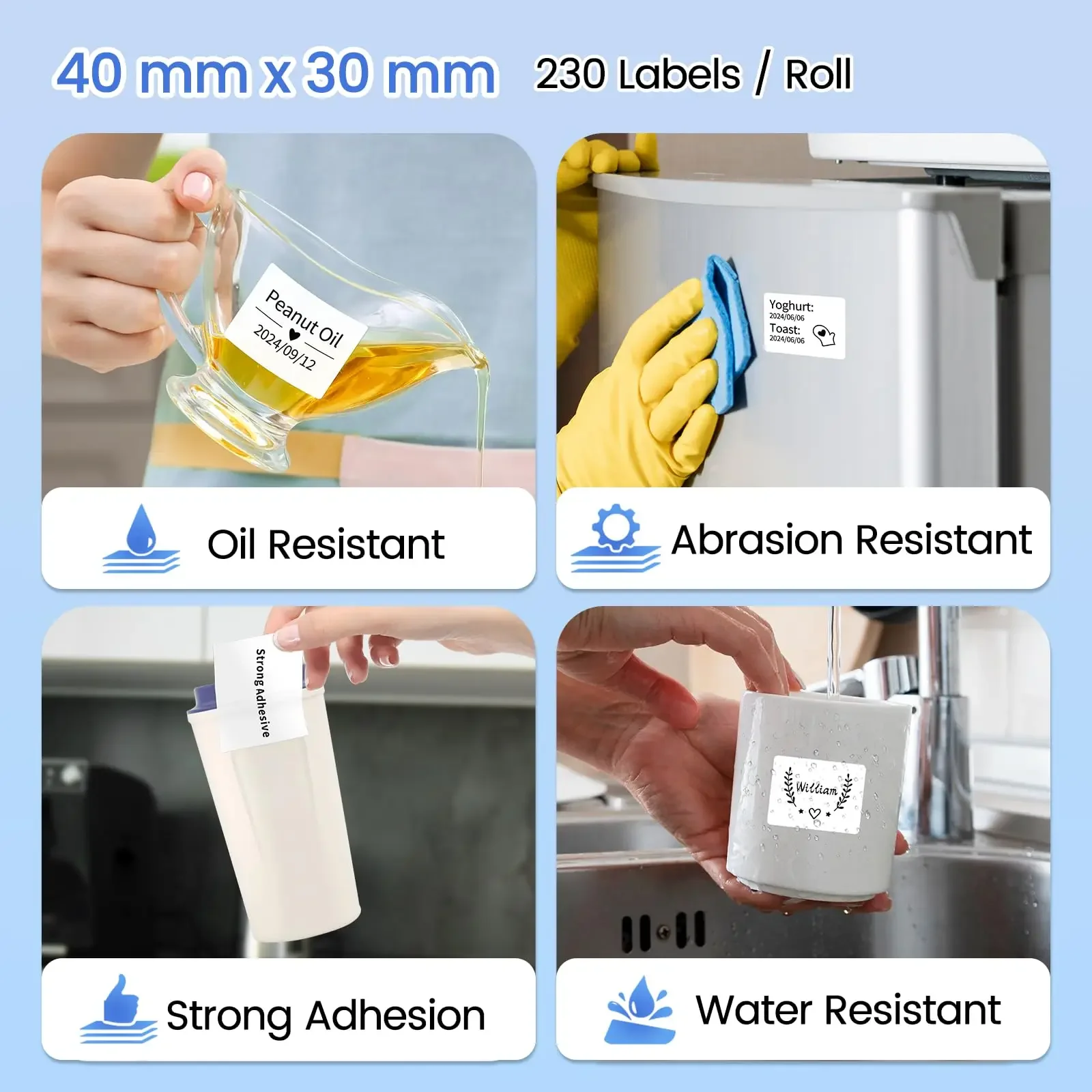 30/40/50/80mm Maker Paper M110 Thermal Sticker Labels Paper For Small Business/Home Use Barcode Labels Address
