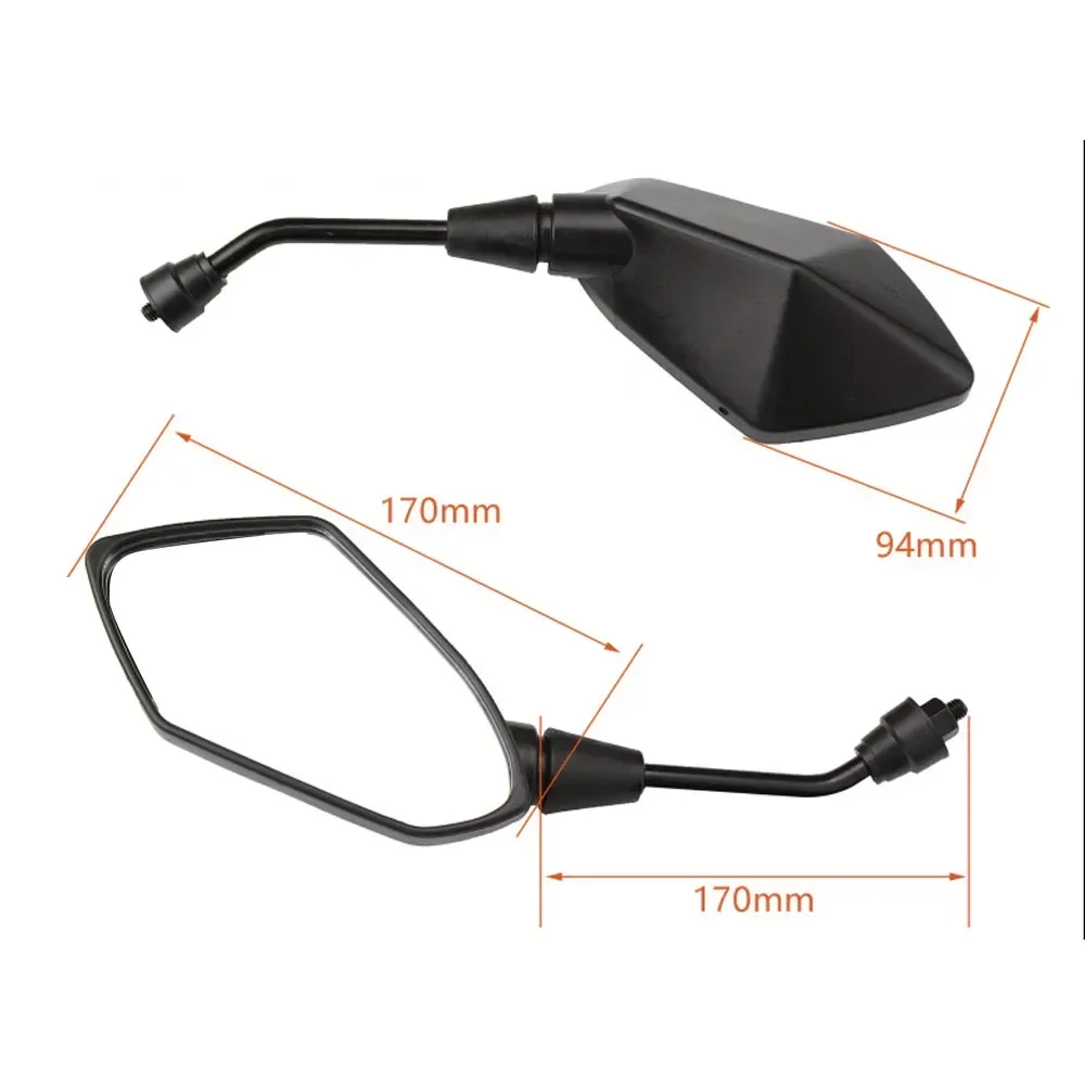 Motorcycle Rear View Mirrors 8mm 10mm Thread M10 M8 For ATV QUAD Moped Scooter Kawasaki 650