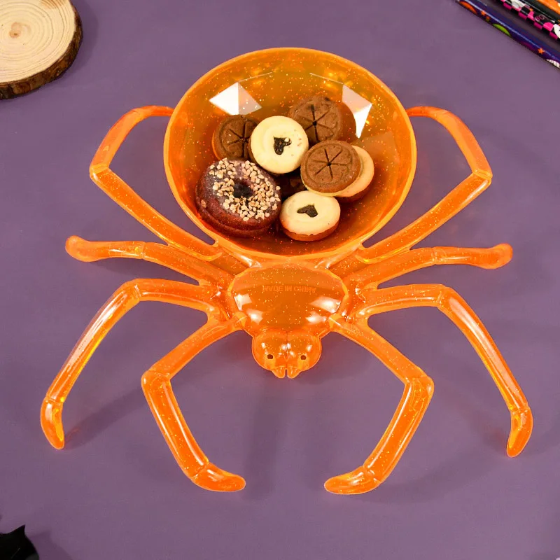 Halloween Spider Shaped Bowl Fruits Candy Basket Snack Cookie Plate Tray Kids Trick or Treat Halloween Party Table Decorations
