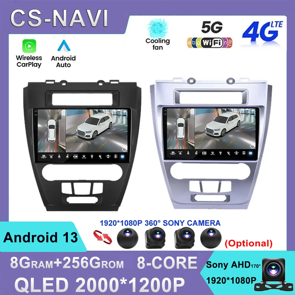 

Android 13 For Ford Fusion Mondeo Mustang 2009-2012 Car Radio Multimedia Players GPS Navigator Stereo Carplay Auto WIFI 4G DSP