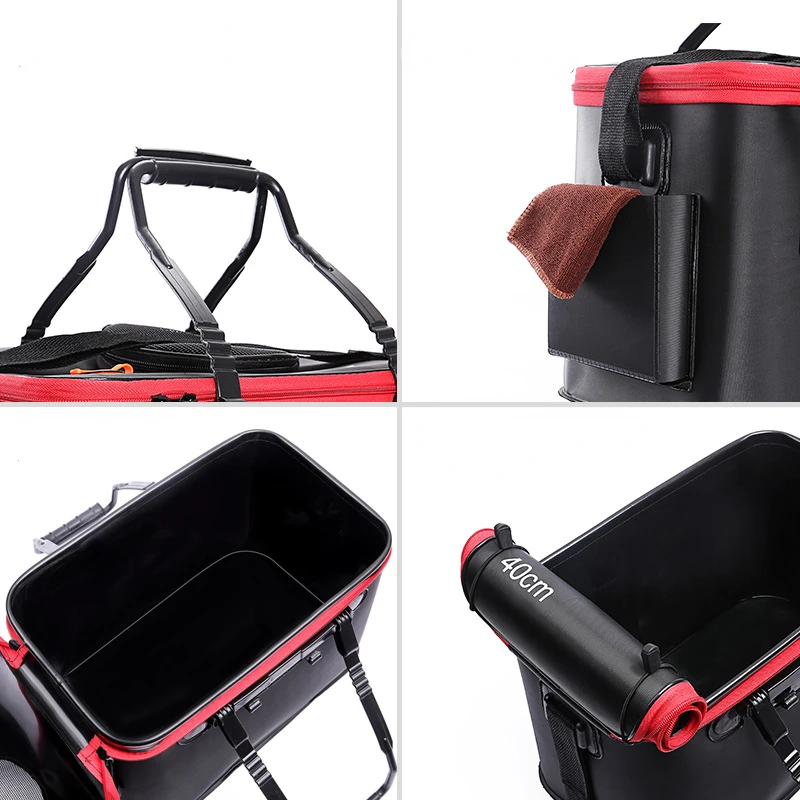 

Portable Collapsible Fishing Bucket Live Fish Box Camping Water Container Pan Basin Tackle Storage Bag No PumpEVA Fishing Bag