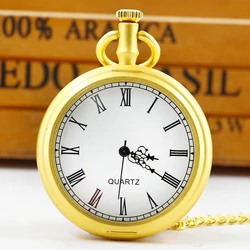 Reloj de bolsillo de cuarzo minimalista, reloj pequeño sin cubierta, esfera blanca ámbar de Roma, bolsillos, regalo