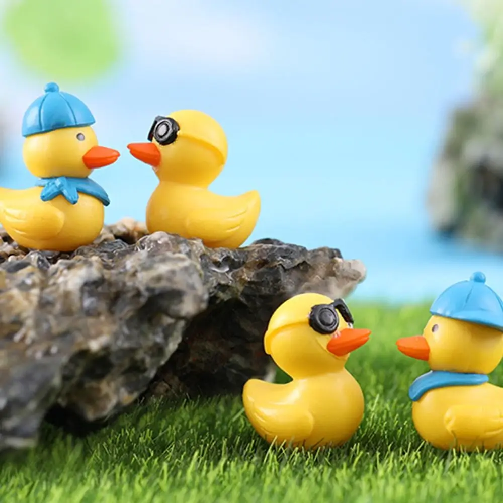 

Мультяшная шляпа очки Маленькая желтая утка мох суккулент растения украшение бонсай