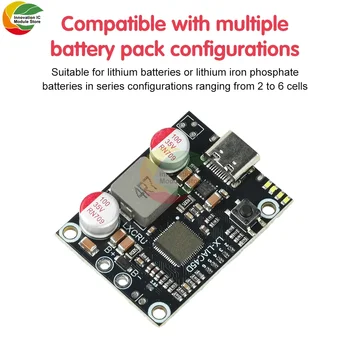 Modulo Power Bank 2-6S PD 45W a Ricarica Rapida, Scheda Madre DIY per Power Bank, Supporta Batterie agli Ioni di Litio e al Litio Ferro Fosfato