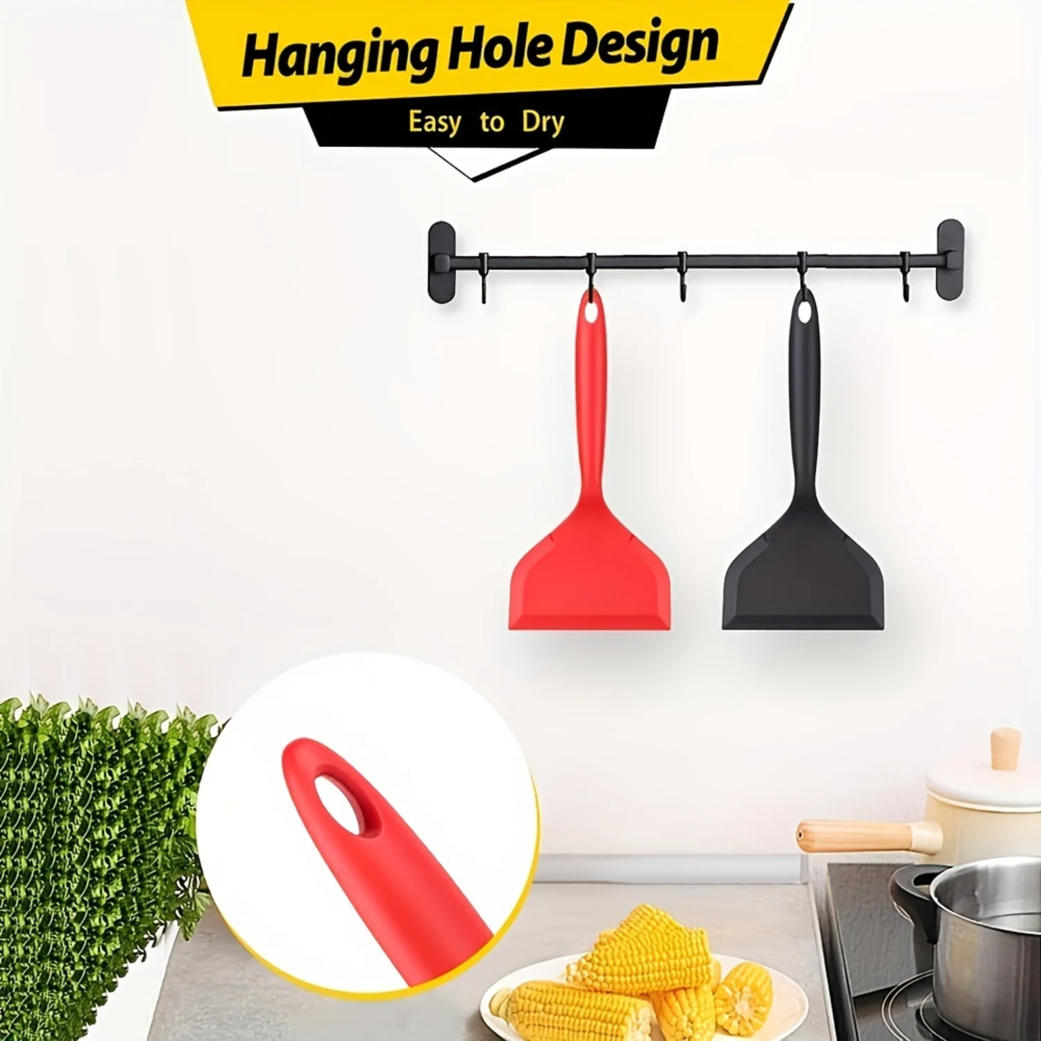1/2pcs Nonstick Pancakes Shovel Turner Silicone Omelette Spatula For Eggs Fish Pancake Pizza Steak - Wide Heat-Resistant Kitchen