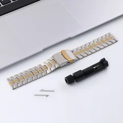 Premium Stainless Steel Watch Band - 20mm / 22mm Adjustable Strap - 22mm (Titanium gold)