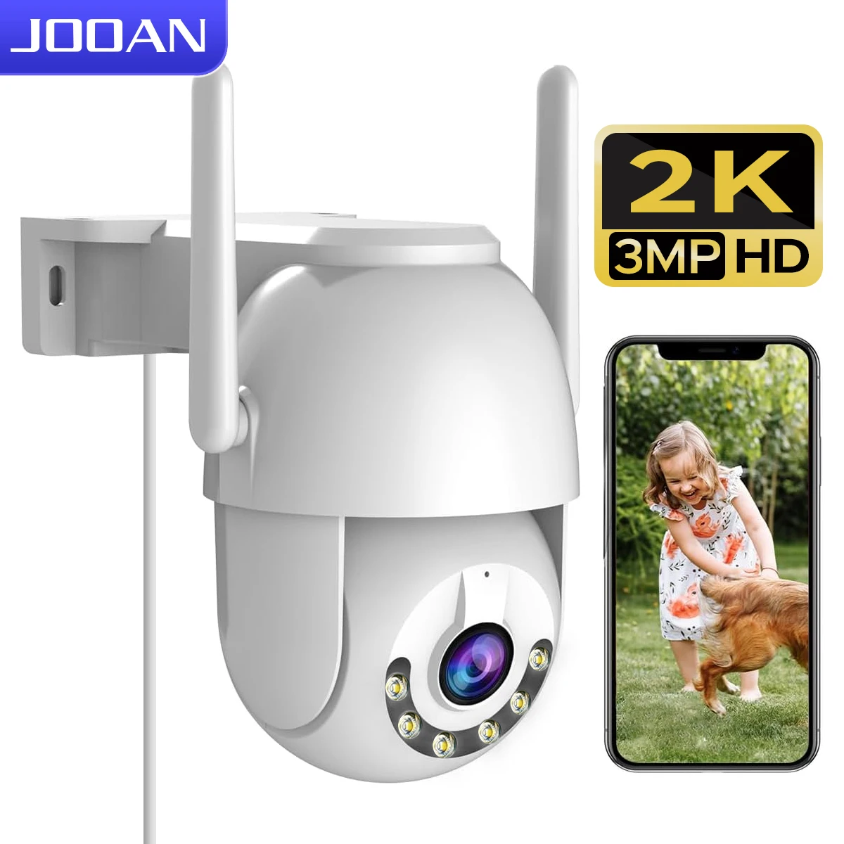JOOAN 2K 3MP Wifi IP Camera Outdoor Wired Security Surveillance