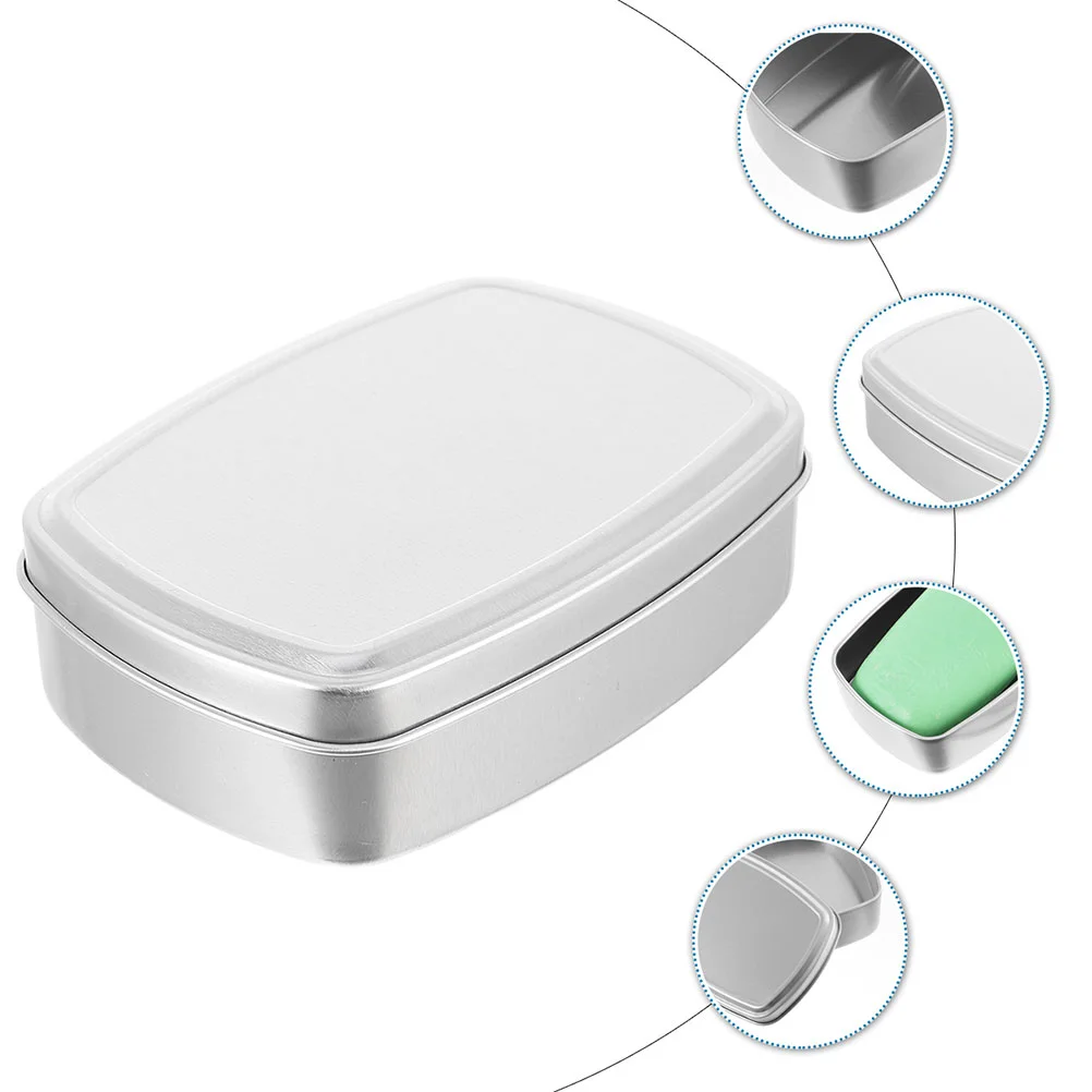

Travel Soap Dish Aluminum Soap Box Rectangle Metal Tin Jar Soap Box Holder 150Ml Travel Bar Soap Containers Small Storage Box