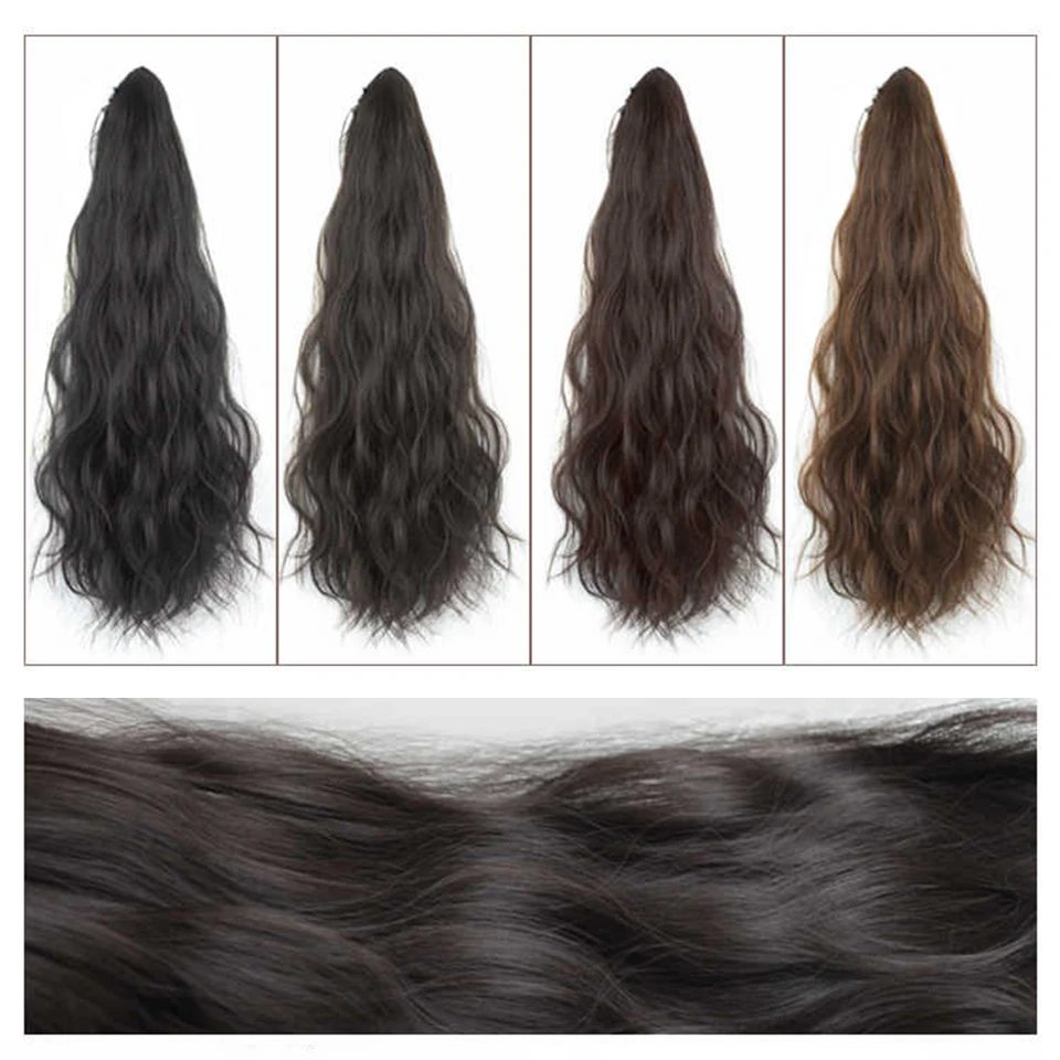 Synthetic Pink Ombre Curly Ponytail Hair Extension Clip