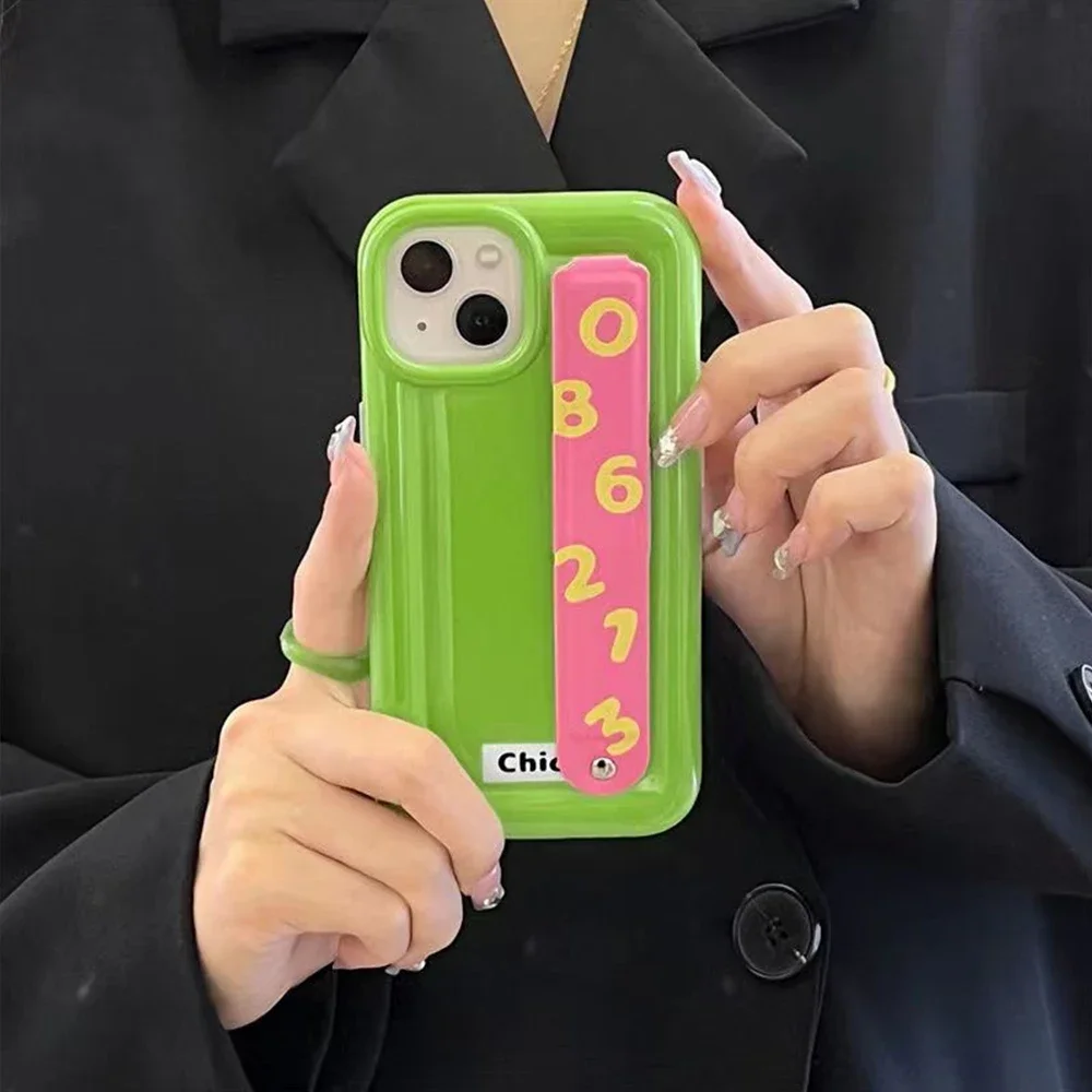 Per Iphone 14 Pro Ins Fashion Cool New Summer Contrast Green Wristband Custodia Antigoccia Per Iphone 14 13 11 12 Pro Cover