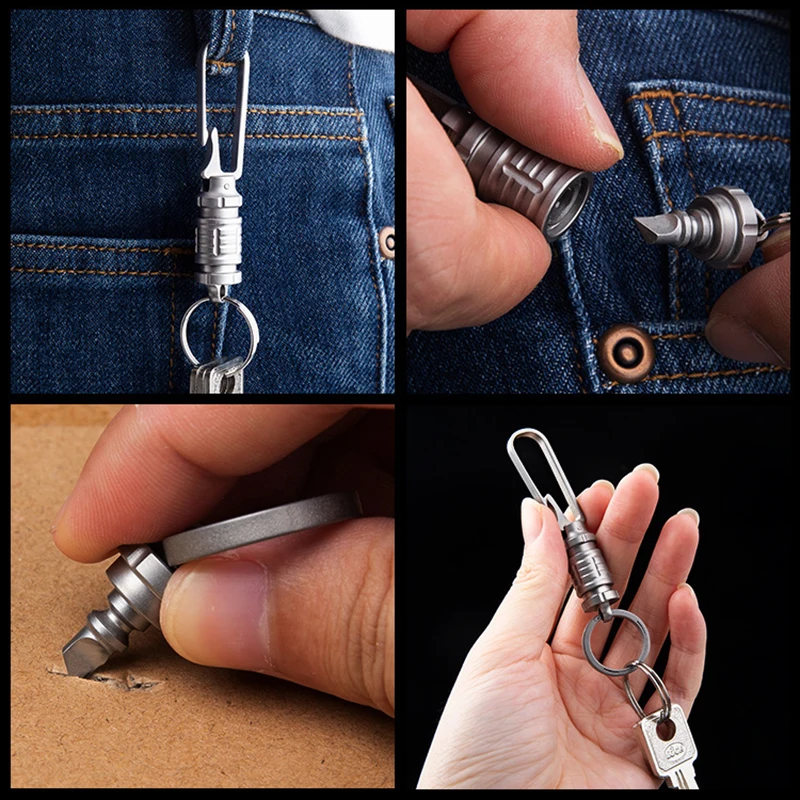 Quick Release Open Keychain Key Ring Men Super Light Rotary