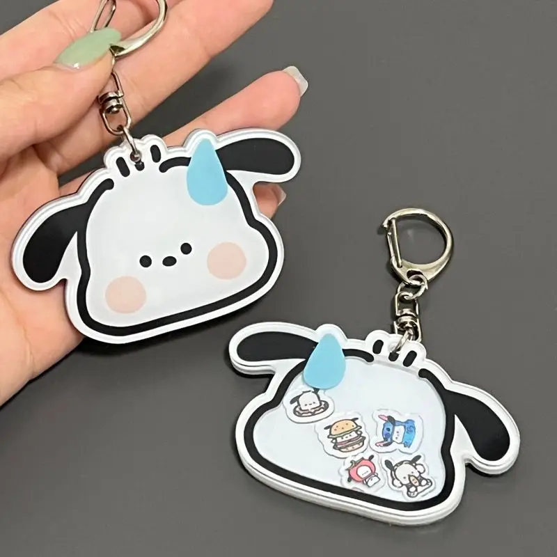 Kawaii Sanrio Anime Pochacco Acrylic Keychain Cartoon Couple Bag Mobile Pendant Adornment Cute Expression Bag Pendant