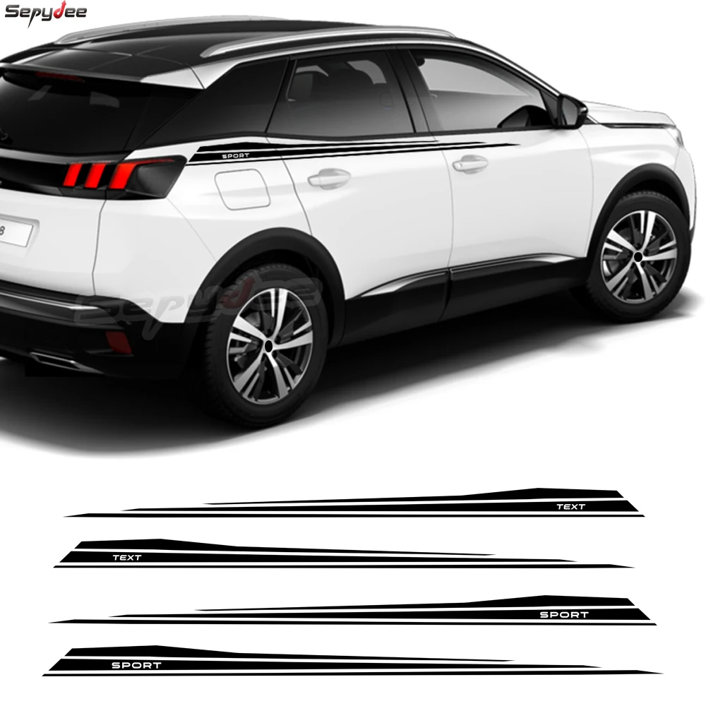 2 Pezzi Adesivi Per La Linea Della Vita Della Portiera Dell'Auto Per Peugeot 3008 Gt Line Auto Body Strisce Lunghe Testo Personalizzato Accessori Per 