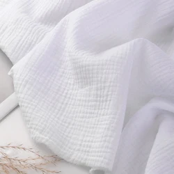 Premium Double Gauze Cotton Muslin Fabric for DIY Crafting & Sewing Projects (White)
