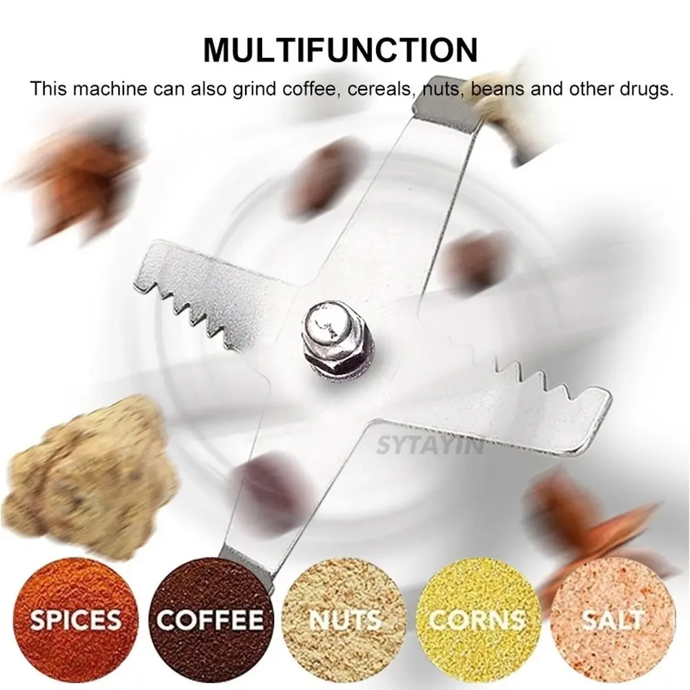 High Power Electric Coffee Grinder Kitchen Cereal Nuts Beans