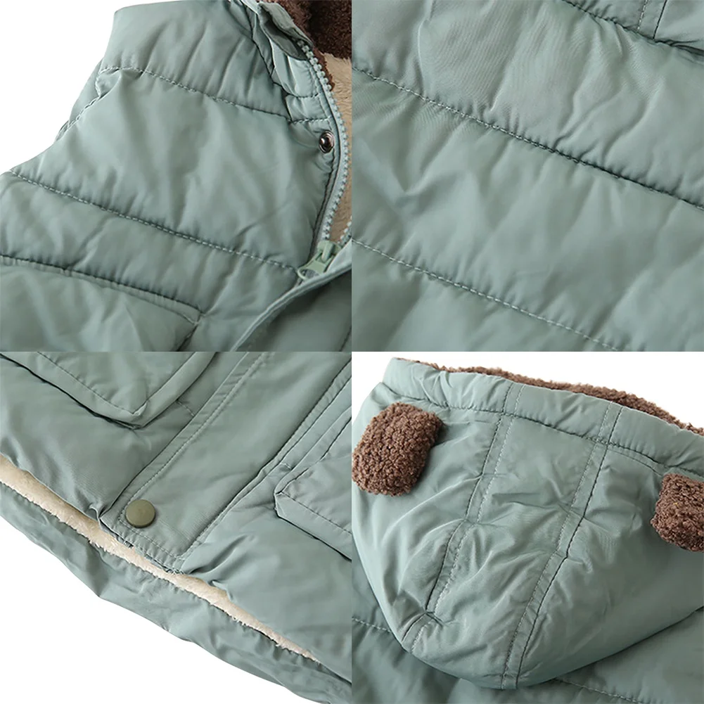 Cartoon Kids Winter Vests Hooded Warm Baby Boy Vest Cotton Padded Jacket Sleeveless Toddler Girls Autumn Waistcoat Vest 1-7Y kids vest