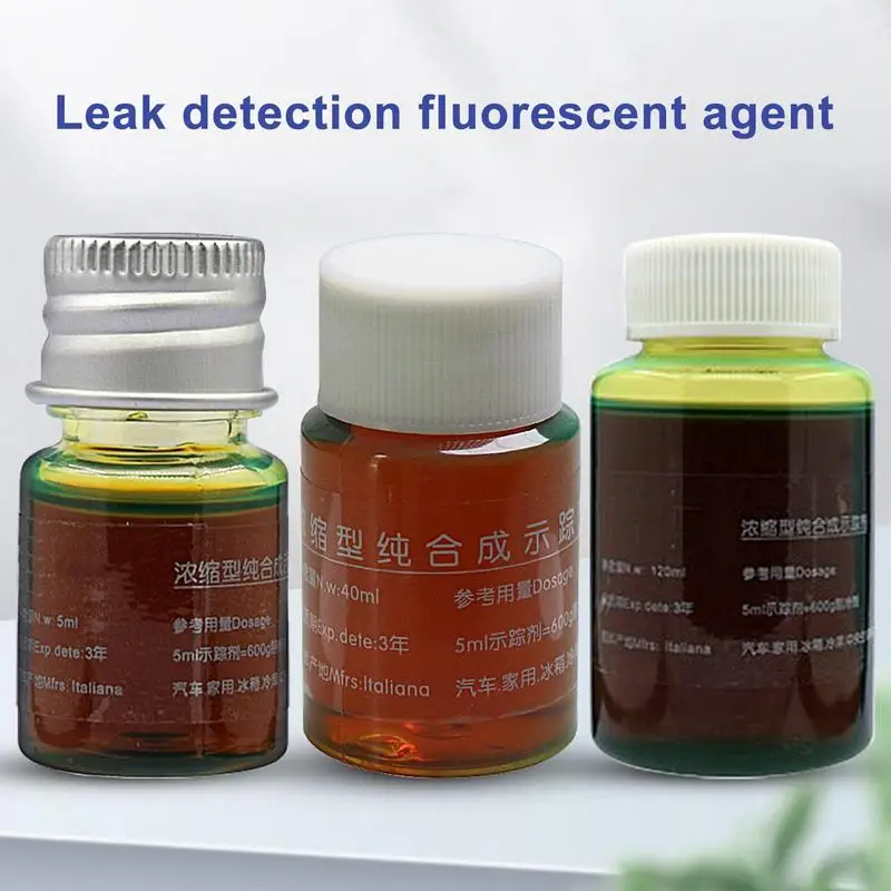 

Fluorescent Leak Detection Oil Car 5ml 40ml 120ml Oil Leak Detection Kit Automobile AC Leak Detector Tool Box Car Accessory