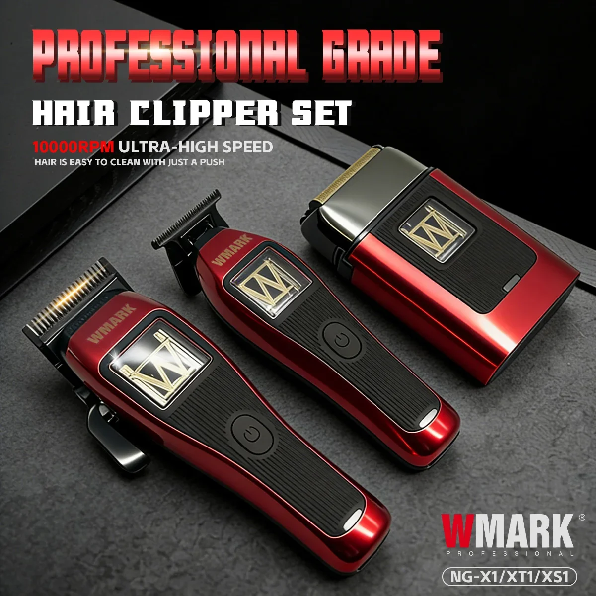 WMARK 프로페셔널 클리퍼 DLC 블레이드 헤어 트리머 전기 면도기 10000RPM W-마그레브 모터 클리퍼 남성용 NG-X1 NG-XS1 NG-XT1
